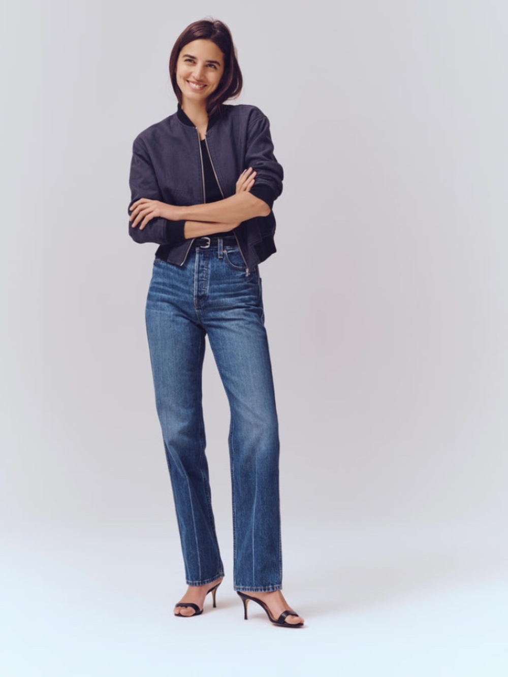 Alex Mill Carla High Rise Straight Jean Vintage Dark Indigo 25